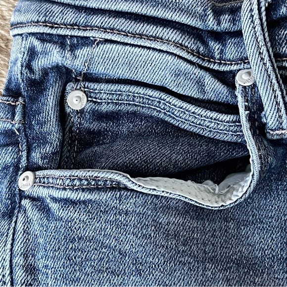 Mother The Mid Rise Dazzler Ankle Slim Straight Jean Whiplash Med Blue Wash 27 - Picture 15 of 16